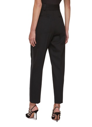 Back View - Click To Enlarge - MIU MIU - Side Striped Virgin Wool Blend Pleated Cropped Pants