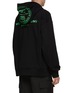 Back View - Click To Enlarge - WOOYOUNGMI - Glow in the Dark W Paris Logo Cotton Jersey Hoodie
