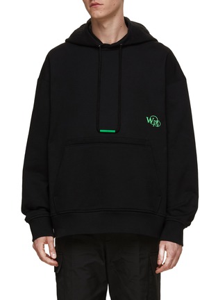 Main View - Click To Enlarge - WOOYOUNGMI - Glow in the Dark W Paris Logo Cotton Jersey Hoodie
