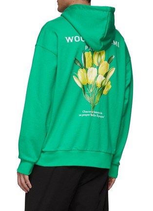 Back View - Click To Enlarge - WOOYOUNGMI - TULIP BOUQUET LOGO PRINT COTTON HOODIE