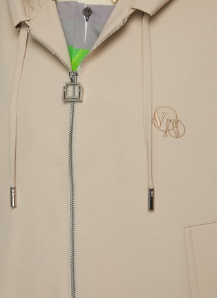  - WOOYOUNGMI - Logo embroidered drawstring zipped hoodie