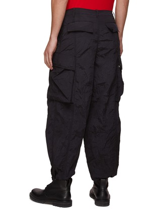 Back View - Click To Enlarge - WOOYOUNGMI - SQUARE RING DETAIL WIDE LEG NYLON CARGO PANTS