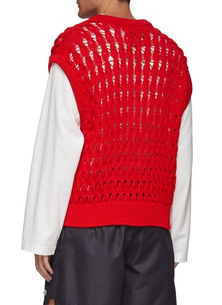 Back View - Click To Enlarge - WOOYOUNGMI - Cable crochet v-neck vest