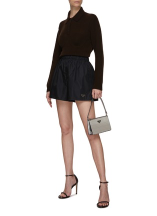 Figure View - Click To Enlarge - PRADA - Bra cup knitted polo top