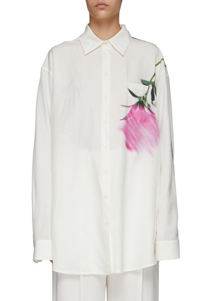 Main View - Click To Enlarge - PETER DO - FLOWER PRINT OVERSIZE BUTTON UP SHIRT