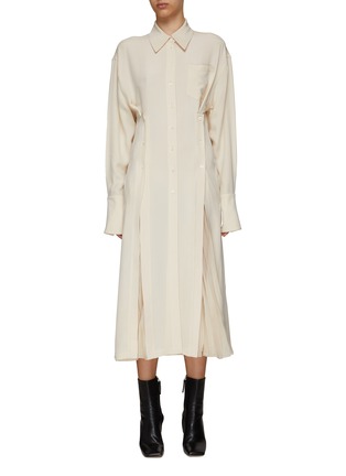 Main View - Click To Enlarge - PETER DO - PLEAT DETAIL MAXI SHIRT DRESS