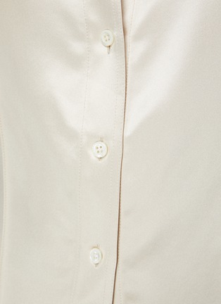  - PETER DO - Pleated silk button-down shirt