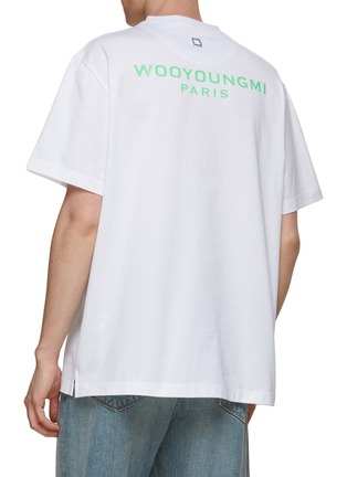 Back View - Click To Enlarge - WOOYOUNGMI - Glow in the Dark W Paris Logo Cotton Jersey T-Shirt