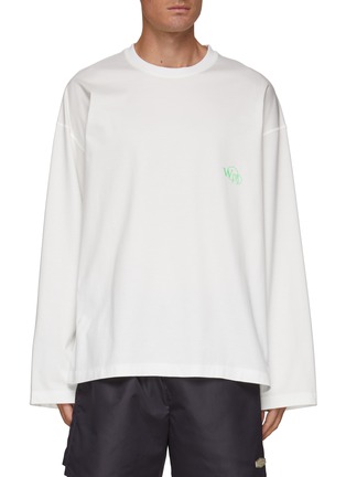 Main View - Click To Enlarge - WOOYOUNGMI - Glow-in-the-dark logo print long-sleeved t-shirt