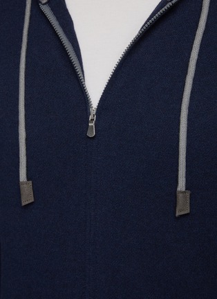  - EQUIL - Contrast accent cashmere zipped hoodie