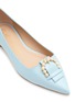 Detail View - Click To Enlarge - STUART WEITZMAN - Faux pearl buckle point toe leather skimmer flats