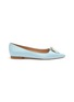 STUART WEITZMAN - Faux pearl buckle point toe leather skimmer flats
