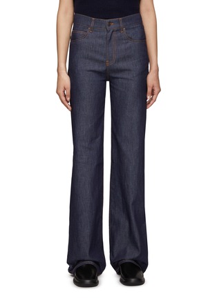 Main View - Click To Enlarge - THE ROW - ‘Montes' contrast stitch wide leg jeans
