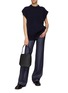 Figure View - Click To Enlarge - THE ROW - ‘Montes' contrast stitch wide leg jeans