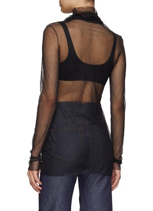 Back View - Click To Enlarge - THE ROW - ‘Fadia' crinkled turtleneck mesh top