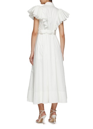 Back View - Click To Enlarge - AJE - ‘KINDRED’ FRILL SLEEVE COTTON POPLIN MIDI DRESS