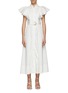 Main View - Click To Enlarge - AJE - ‘KINDRED’ FRILL SLEEVE COTTON POPLIN MIDI DRESS