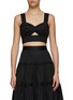 Main View - Click To Enlarge - AJE - ‘RECURRENCE’ BUSTIER COTTON POPLIN CROPPED TOP