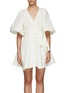 Main View - Click To Enlarge - AJE - ‘EVERMORE’ BELTED LINEN BLEND SS MINI DRESS