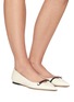 Figure View - Click To Enlarge - JIMMY CHOO - Rosalia' Point Toe Leather Skimmer Flats