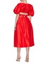 Back View - Click To Enlarge - AJE - ‘MIMOSA’ CUTOUT DETAIL SILK LINEN PUFF SLEEVE MIDI DRESS