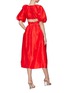 Figure View - Click To Enlarge - AJE - ‘MIMOSA’ CUTOUT DETAIL SILK LINEN PUFF SLEEVE MIDI DRESS