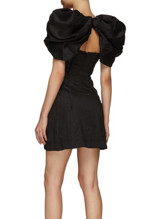 Back View - Click To Enlarge - AJE - ‘ADMIRAL’ BUTTERFLY SLEEVE LINEN BLEND MINI DRESS
