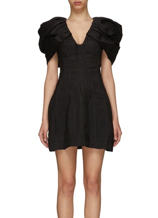 Main View - Click To Enlarge - AJE - ‘ADMIRAL’ BUTTERFLY SLEEVE LINEN BLEND MINI DRESS