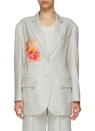Main View - Click To Enlarge - COMME MOI - Printed patch single-breast blazer