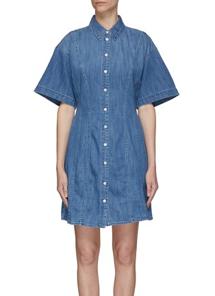 Main View - Click To Enlarge - FRAME - Seam detail denim shirt dress