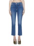 Main View - Click To Enlarge - FRAME - ‘LE PIXIE SYLVIE’ MEDIUM WASH STRAIGHT LEG SKINNY JEANS
