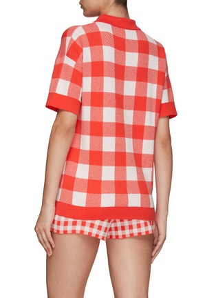 Back View - Click To Enlarge - KULE - ‘THE BRIE' CHECKED COTTON BLEND POLO SHIRT