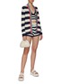 Figure View - Click To Enlarge - KULE - ‘THE RAVEN' STRIPED CROCHET V-NECK CARDIGAN