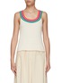 Main View - Click To Enlarge - KULE - The Reva' Rainbow Neckline Ribbed Cotton Blend Tank Top