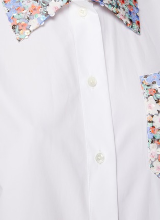  - MING MA - Floral sequin collar bowling shirt