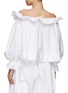 Back View - Click To Enlarge - MING MA - Ruffled neck off-shoulder blouse