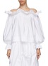 Main View - Click To Enlarge - MING MA - Ruffled neck off-shoulder blouse