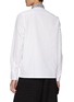 Back View - Click To Enlarge - PRADA - Sequin Collar Logo Appliqué Cotton Shirt