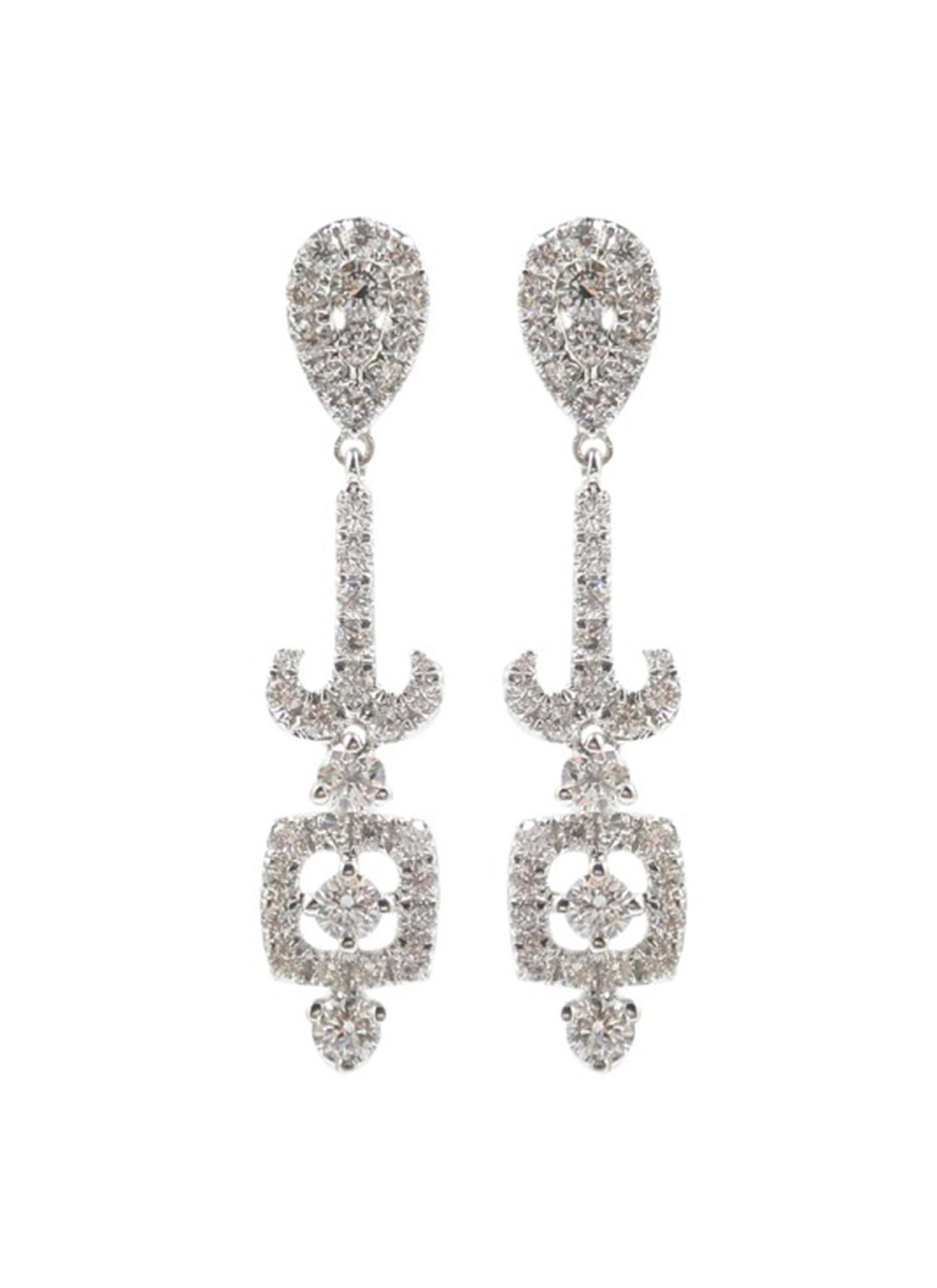 diamond white gold earring