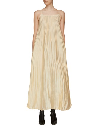 Main View - Click To Enlarge - RUOHAN - MAN-MADE SILK PLEATED MAXI DRESS
