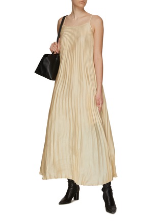 Figure View - Click To Enlarge - RUOHAN - MAN-MADE SILK PLEATED MAXI DRESS