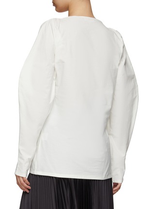 Back View - Click To Enlarge - RUOHAN - GATHERED DETAIL LONG SLEEVE COTTON TOP