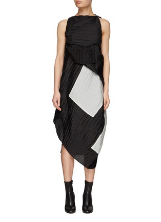 Main View - Click To Enlarge - RUOHAN - PATCHWORK TUBE SILK DRESS