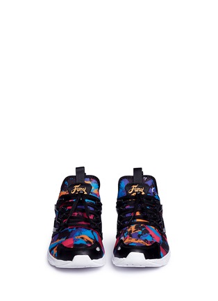 Front View - Click To Enlarge - REEBOK - 'Fury Adapt' abstract print caged sneakers