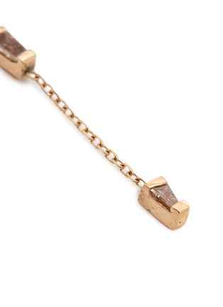 Detail View - Click To Enlarge - XIAO WANG - 'Gravity' diamond chain 14k yellow gold earrings