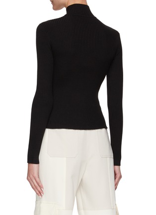 Back View - Click To Enlarge - JONATHAN SIMKHAI - ‘Charlee’ Cutout Ribbed Knit Turtleneck Sweater