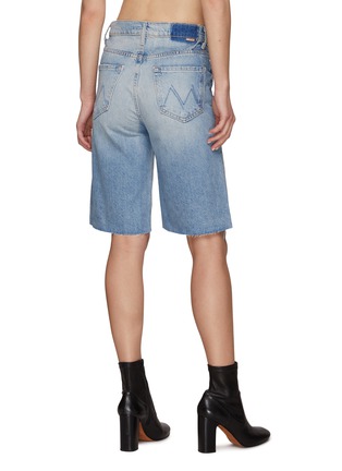 Back View - Click To Enlarge - MOTHER - The Undercover' Raw Edged Bermuda Light Washed Denim Shorts
