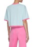 Back View - Click To Enlarge - BALMAIN - X BARBIE PINK BORDER GRAPHIC CROPPED T-SHIRT