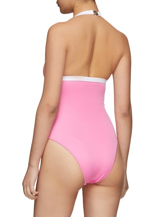 Back View - Click To Enlarge - BALMAIN - X BARBIE SIX BUTTON HALTERNECK ONE PIECE SWIMSUIT