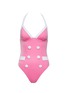 Main View - Click To Enlarge - BALMAIN - X BARBIE SIX BUTTON HALTERNECK ONE PIECE SWIMSUIT